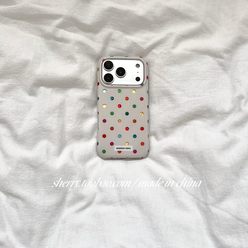 SHERRYins风彩色鎏金波点手机壳