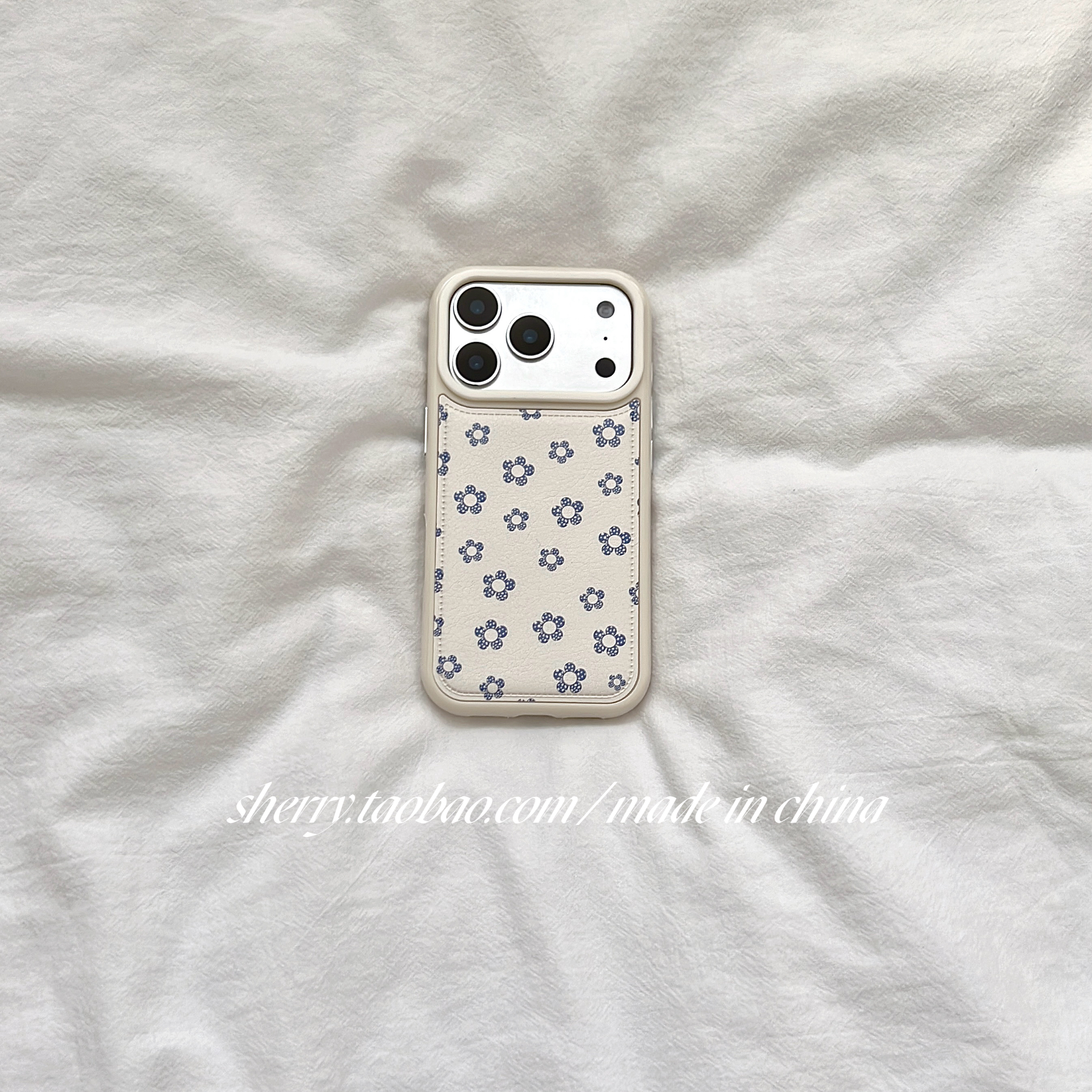 SHERRYins风温柔白色花朵手机壳