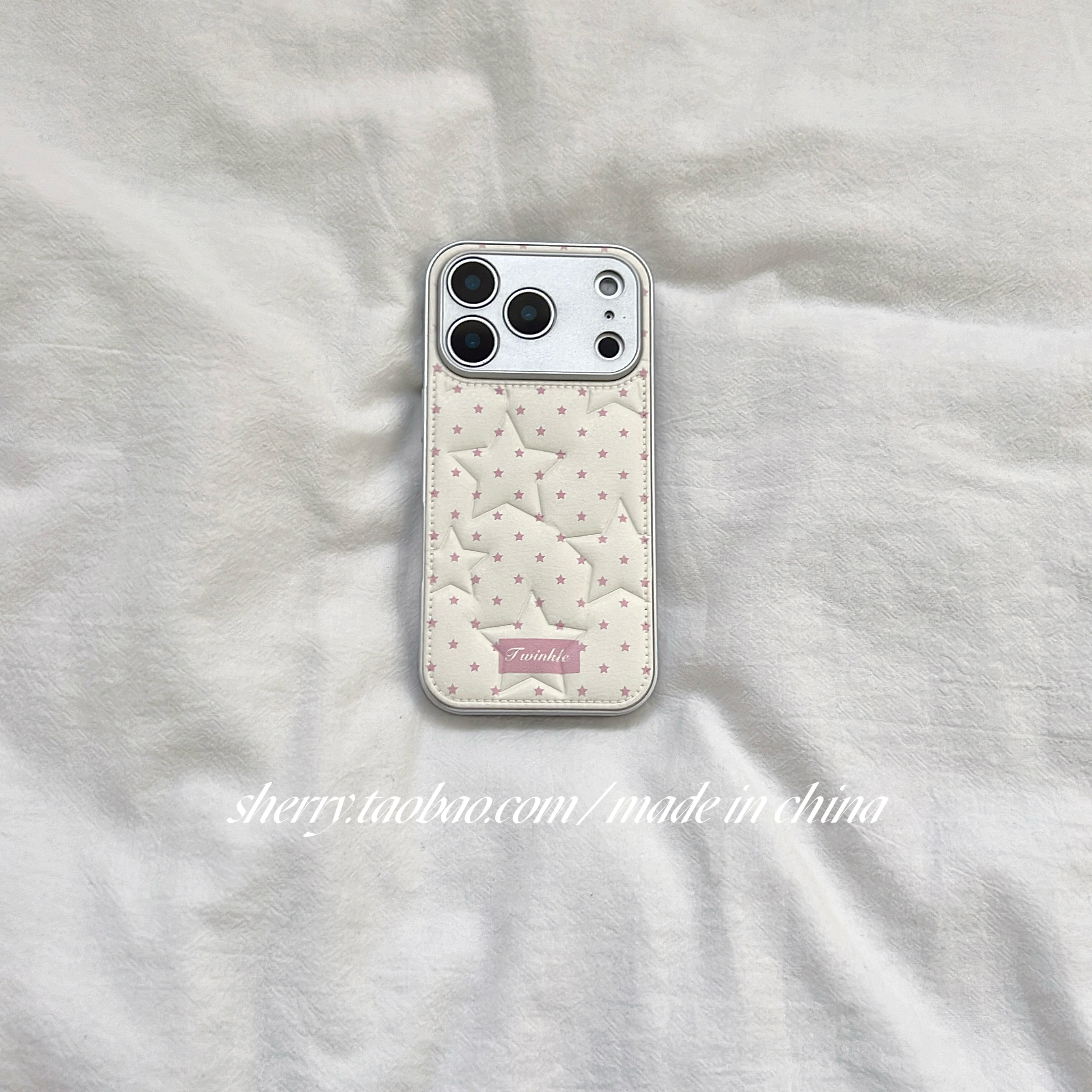 适用苹果17promax手机壳白底星星