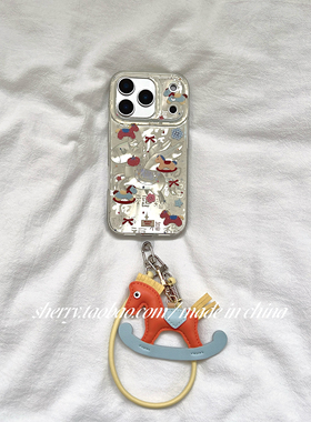SHERRY*ins风新年浅金色小马适用于苹果17ProMax手机壳iPhone16Pro小众少女心15简约14小清新卡通可爱高级感