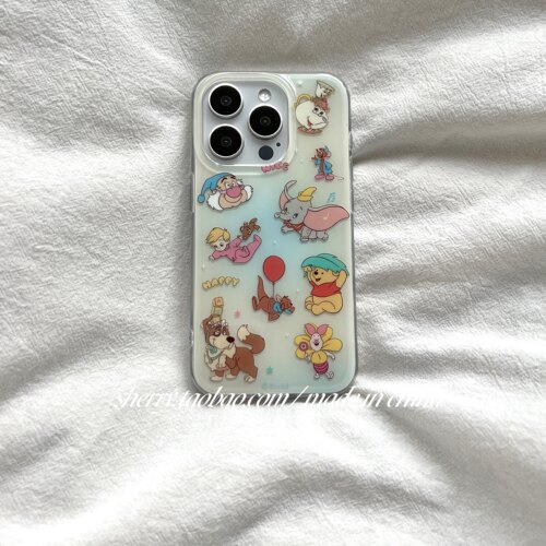 少女心晕染蓝小飞象手机壳