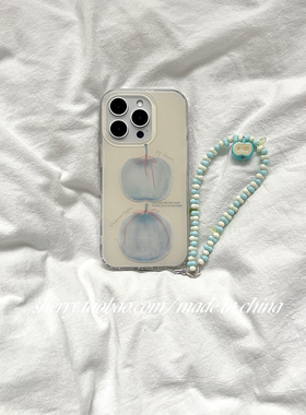 SHERRY*ins风温柔奶油黄丝带蓝苹果适用于苹果17ProMax手机壳iPhone16Pro小众少女心15简约14清新13卡通高级