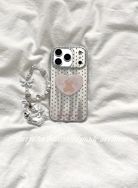 SHERRY*ins风镭射满屏爱心小熊可爱适用于苹果17ProMax手机壳iPhone16Pro小众少女心15简约14清新13卡通夏日