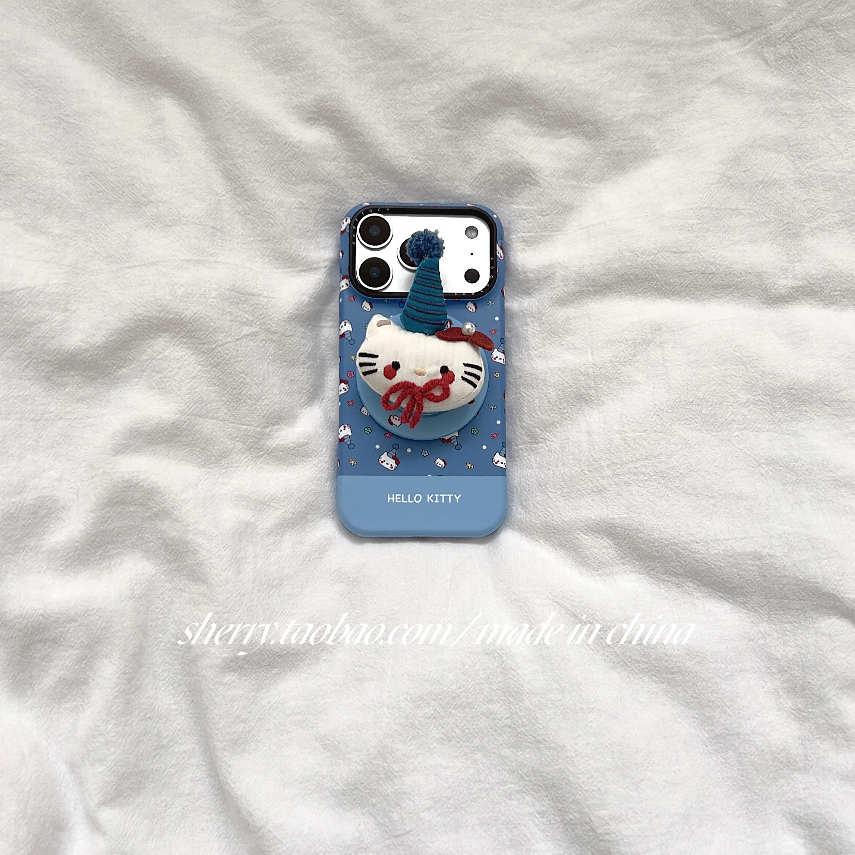 SHERRYins风肤感蓝色帽kt手机壳