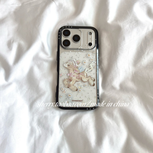 ins风黑边透明星星小马适用于苹果17ProMax手机壳iPhone16Pro小众少女心15简约14小清新卡通可爱 SHERRY