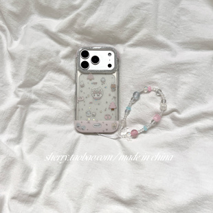ins风透明细闪水晶粉树兔子适用于苹果17ProMax手机壳iPhone16Pro小众少女心15简约14小清新卡通可爱 SHERRY