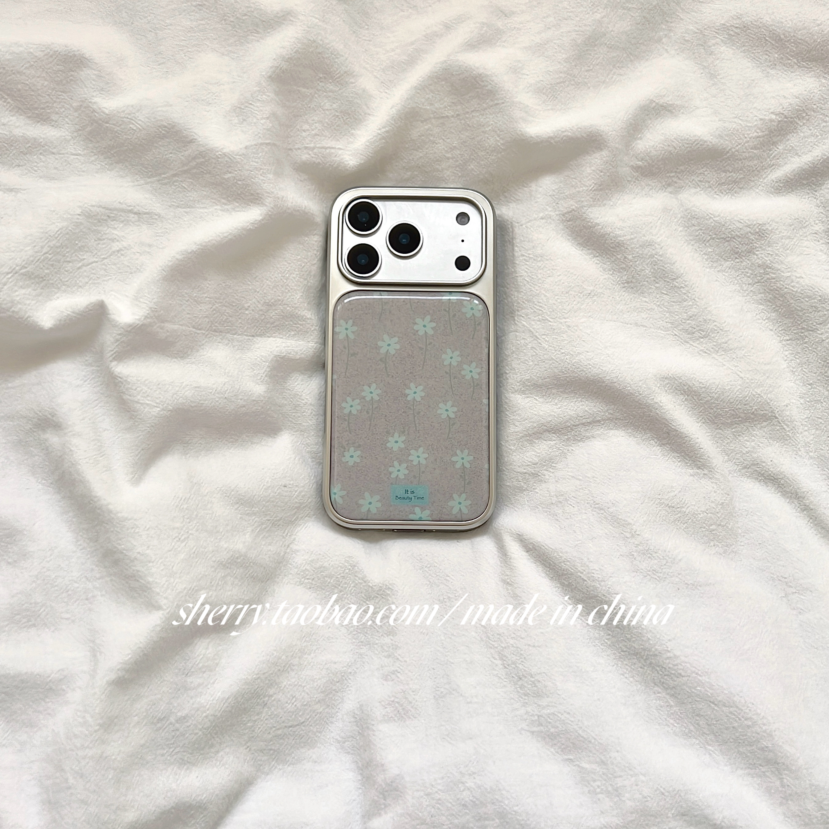 SHERRY*ins温柔电镀银花朵手机壳