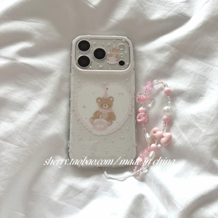 SHERRY ins风春夏小碎花蛋糕小熊适用于苹果17ProMax手机壳iPhone16Pro小众少女心15简约温柔小清新卡通可爱