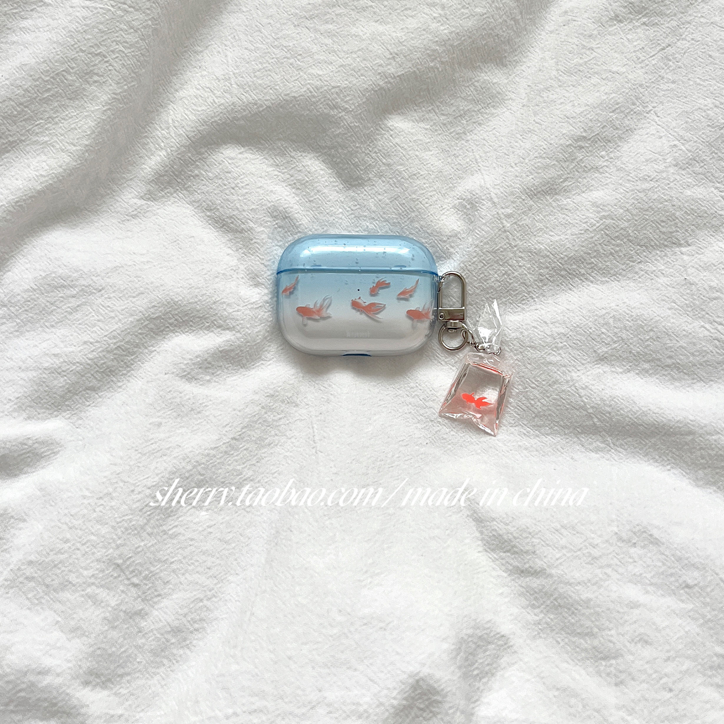清透蓝金鱼清新适用于airpodspro