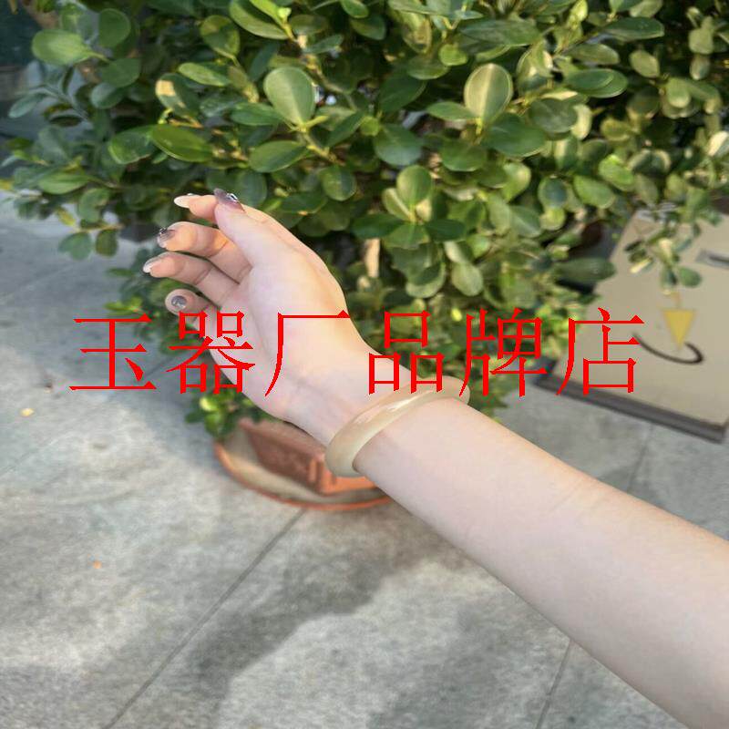 高端玛瑙手镯冰透白玉髓白月光高冰种香槟金玛瑙手镯荔枝冻女镯子