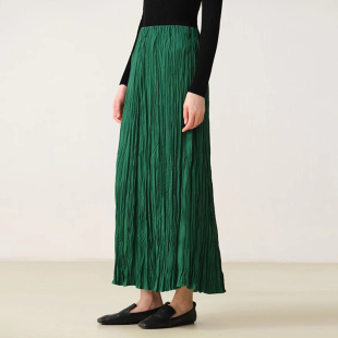 绿野仙踪手工捏褶半身裙百褶裙文艺半身长裙女连衣裙春季 2026新款