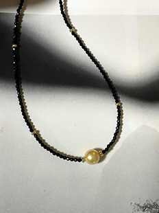 碎片【黄金时代】系列黑金施家珍珠仿珍珠轻奢时尚简约项链颈链