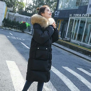 学生女中长款面包服秋冬韩版冬天百搭外套女矮个子棉服棉衣女