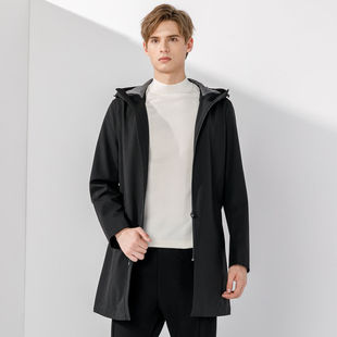 AJESDANI 拉链帅气秋冬风衣 SILVER爵士丹尼防风连帽不可拆修身
