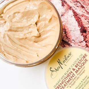 包邮~SheaMoisture 牙买加黑色蓖麻油 强韧和修复护理发膜 340g