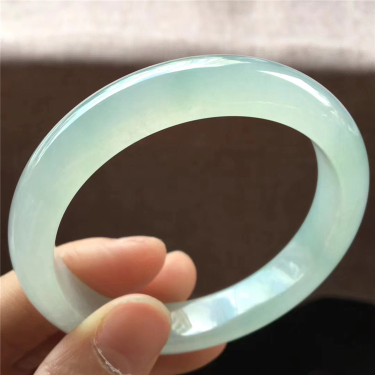 简安翡翠天然a货冰晴底翡翠玉镯老种冰透小手圈老坑