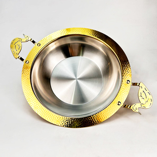 304不锈钢鸭把手干锅锅具商用鸭煲鸭爪爪啤酒鸭火锅三层特厚定制