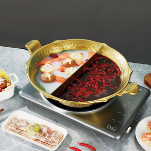 304三层钢复古凑凑锅商用贵州酸汤火锅平底红汤鸳鸯专用锅可定制