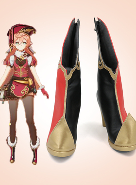 原神 烟绯cos鞋定制 游戏动漫Cosplay女靴支持看图制作