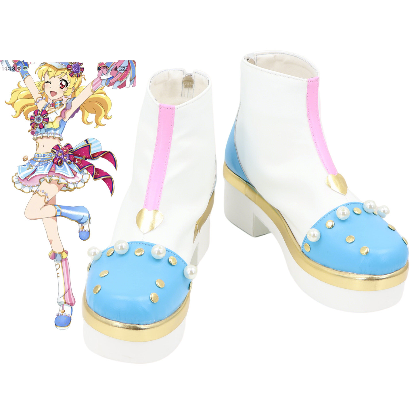 Cosplay鞋靴 偶像活动拉拉队雾矢葵 Cosplay鞋cos鞋定制