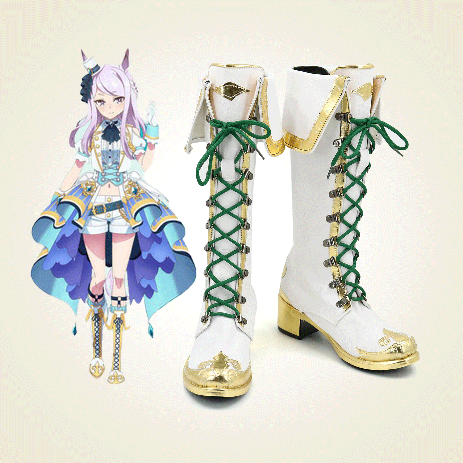 赛马娘 目白麦昆cos鞋定制 游戏动漫Cosplay女靴支持卡通图制作