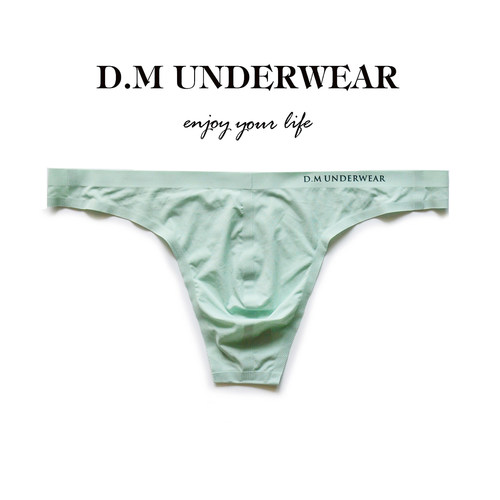D.M男内裤低腰性感冰丝无痕随心裁丁字裤T字透气轻薄情趣诱惑字母