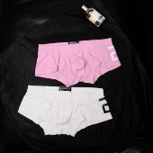 D.M男内裤 性感纯色四角裤 纽扣激凸囊袋字母20螺纹莫代尔人棉平角