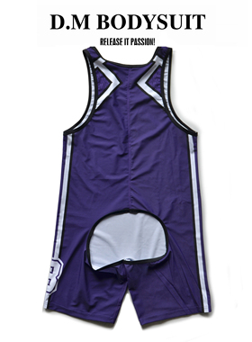 D.M男士连体衣情趣性感紧身衣速干衣涤纶吊带四角后镂空欧美18字
