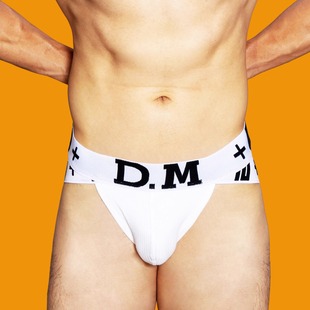 潮纯棉纯色运动网红潮款 青年个性 低腰性感男高叉三角裤 D.M男内裤