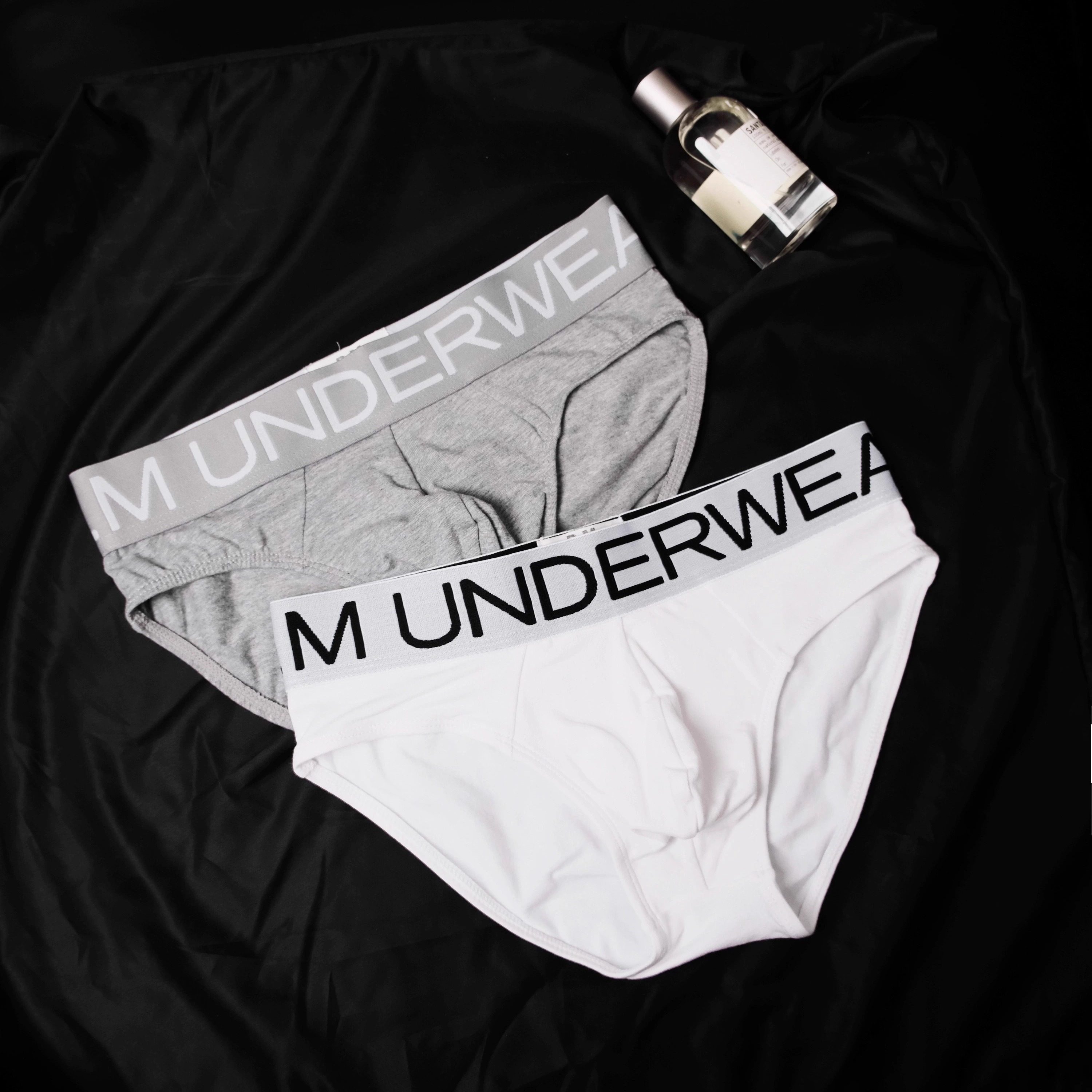 D.M男士内裤低腰性感宽腰字母纯色基础棉质舒适三角裤青年商务