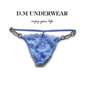 D.M男内裤 金属亮钻网眼个性 低腰性感蕾丝透明情趣诱惑单丁裤 T裤