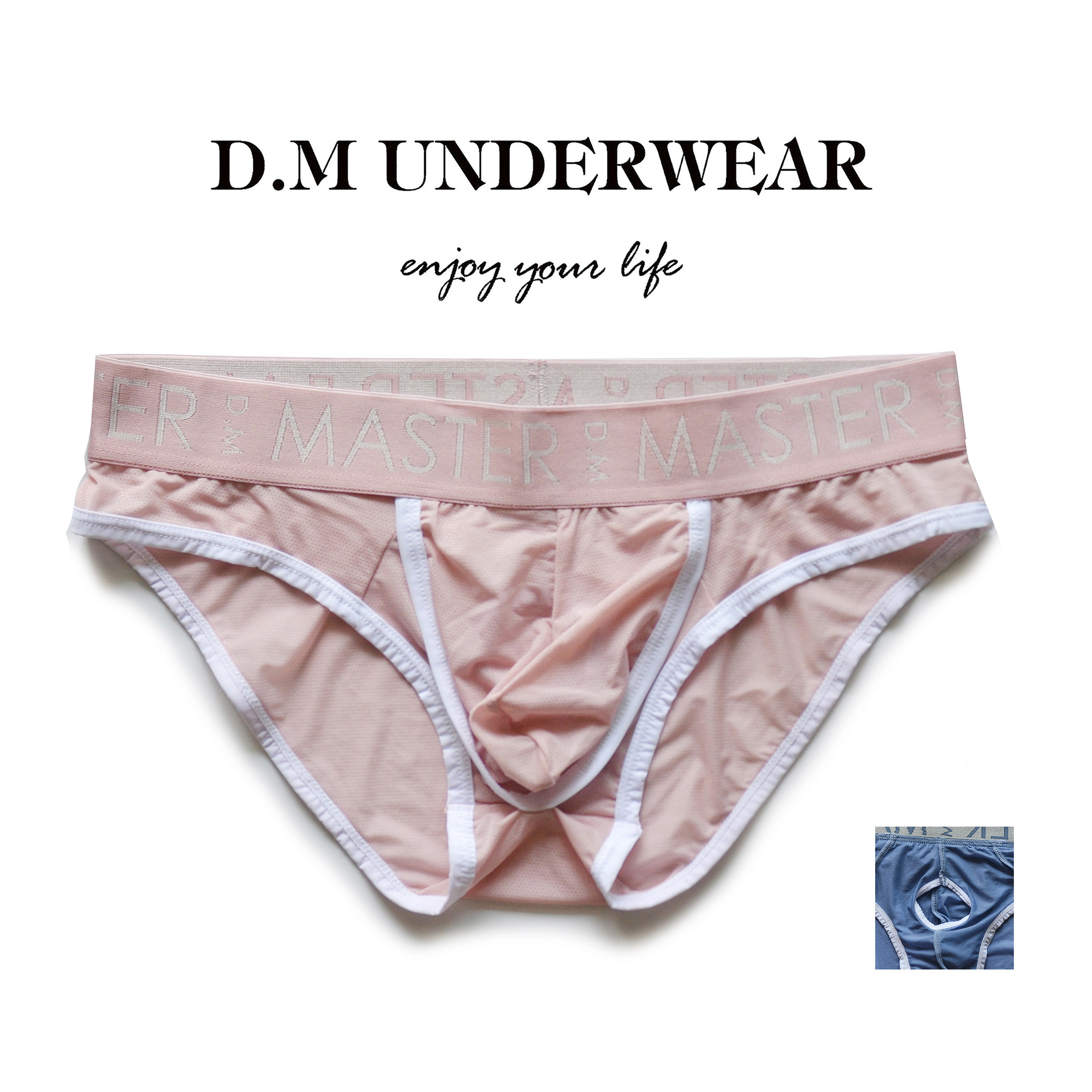 D.M男内裤低腰性感轻薄冰丝夏季透气三角裤高弹宽腰字母枪蛋分离,女士内衣/男士内衣/家居服,男三角内裤,淘宝优惠券,粉丝福利购,淘宝优惠卷