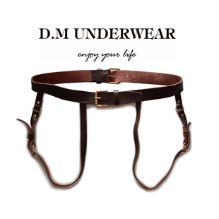 搭配皮带 ****正装 D.M男士 配件腰带皮质双丁捆绑束缚牛个性