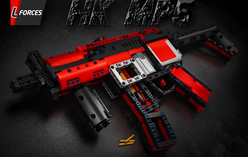 乐高科技 MOC零件包 MP5 Submachine Gun 冲锋枪 电动连发 可改色