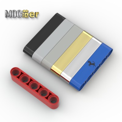 LEGO 乐高科技配件 32316 1x5厚带孔臂 电镀银 电镀金 浅灰 定制