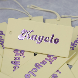 服装吊牌定制LOGO立体烫彩金服装标签商标加厚吊卡设计印刷