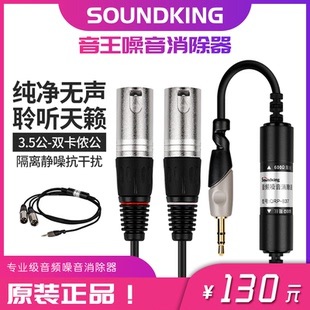 Soundking/音王B37音频隔离器抗干扰消音器3.5转双卡农公线
