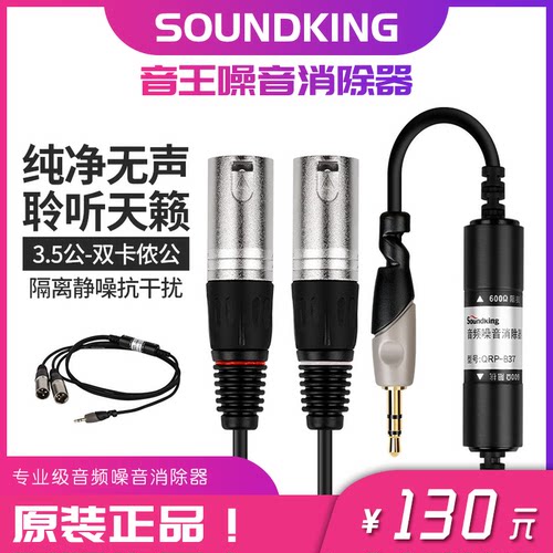 Soundking/音王B37音频隔离器抗干扰消音器3.5转双卡农公线