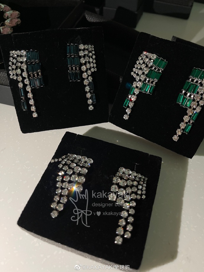 法国设计师品牌彩钻耳钉