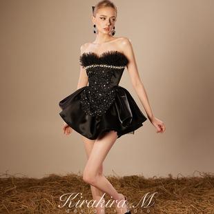 礼服裙 黑色层层蛋糕抹胸珠片公主裙套装 KirakiraM Wonderlust