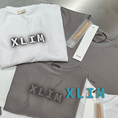 XLIM柔边LOGO印花圆领短袖T恤
