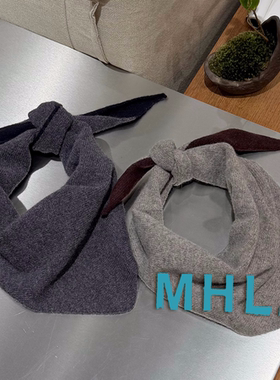 MARGARET HOWELL MHL.官方授权 两色拼色羊羔毛针织三角巾 男女款