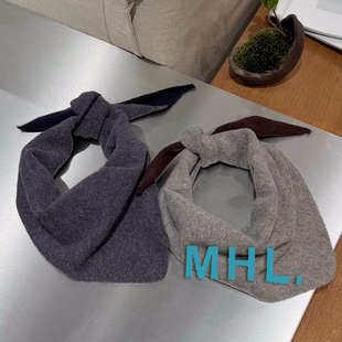MARGARET HOWELL MHL.官方授权 两色拼色羊羔毛针织三角巾 男女款