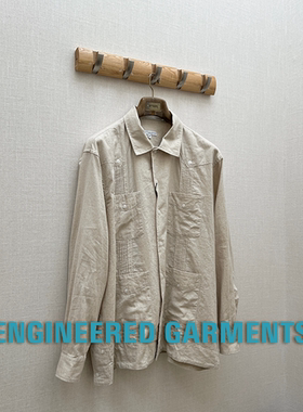 6折 ENGINEERED GARMENTS授权 美产原色亚麻混纺日系复古翻领衬衫