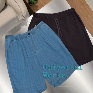 Universal Works官方授权26SS 松紧腰莱赛尔混纺水洗直筒休闲短裤
