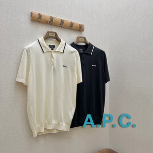 POLO衫 5折 两色领口拼色刺绣短袖 A.P.C.授权APC 折扣 土耳其制