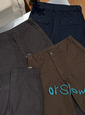 orSlow官方授权 日本制 简约亚麻混棉磨毛直筒工装休闲裤 SURGIR