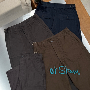 orSlow官方授权 日本制 简约亚麻混棉磨毛直筒工装休闲裤 SURGIR