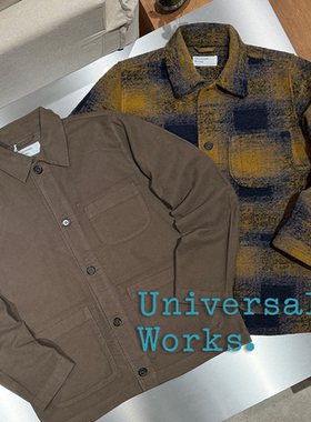 Universal Works官方授权 葡萄牙制 经典翻领格纹工装夹克外套