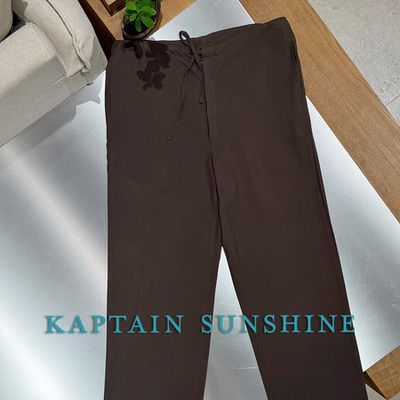 KAPTAIN SUNSHINE授权 日本制 咖啡可水洗真丝日系剑道裤休闲裤
